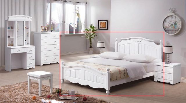 瑪莎白色 5尺床台